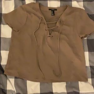 Forever 21 womens dressy tie up shirt